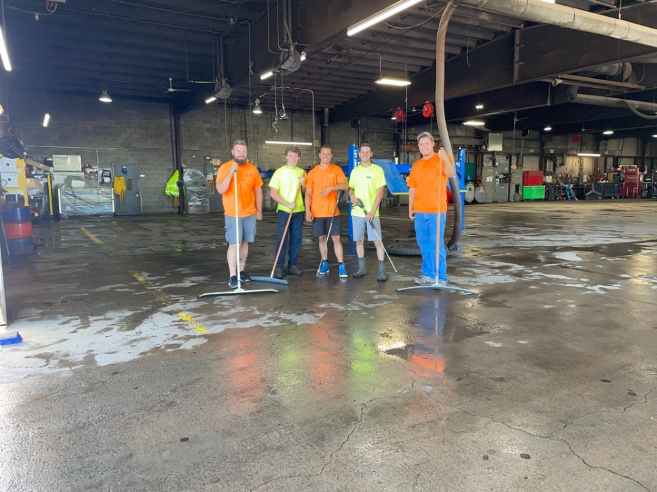 Commercial concrete cleaning