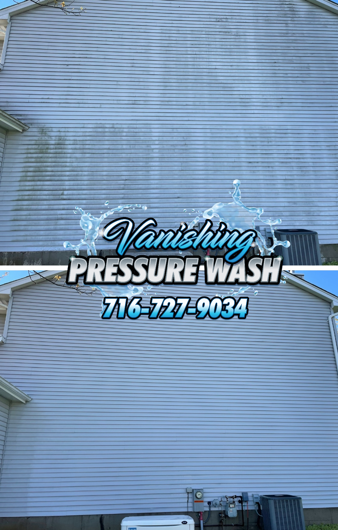 Call Vanishing Pressure Wash today at 716-727-9034